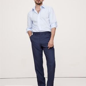 NWT Men’s Banana Republic Navy Pinstripe Wool Dress Trousers 33x32